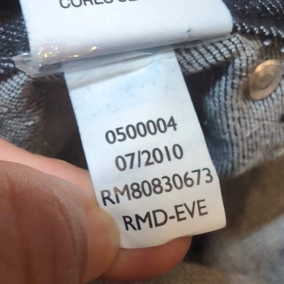 Tommy Hilfiger Low Rise Bootcut Jeans Flap Patch Pocket Striated Dark Wash Denim - Picture 11 of 11